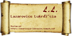 Lazarovics Lukrécia névjegykártya
